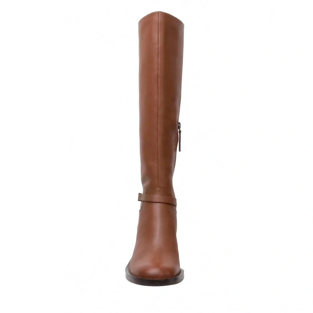 NWOT LINEA PAOLO Kamile Knee-High Riding Boots In Cognac Size 7